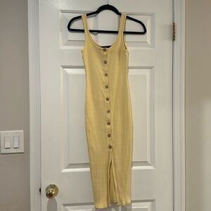 Lulus light ribbed yellow dress women’s XS